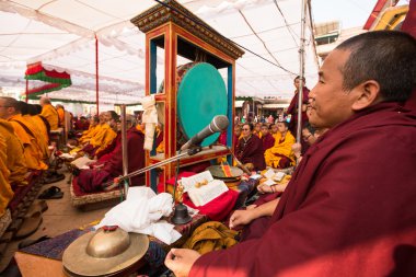 Budist rahipler Nepal stupa boudhanath yakın