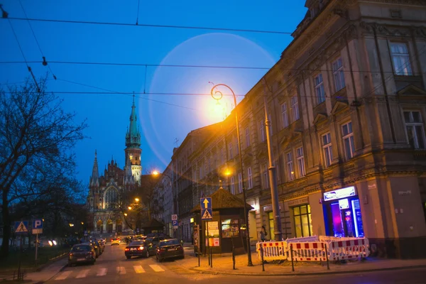 Calle en el centro histórico de Cracovia — Foto de Stock