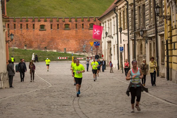 Participants during the Krakow international Marathon — Stock Photo, Image