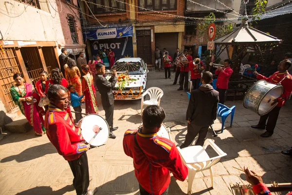 Muzycy w Nepalu ślub — Zdjęcie stockowe