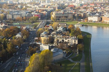 Krakow tarihi merkezi bölgelerinden biri olan havadan görünümü