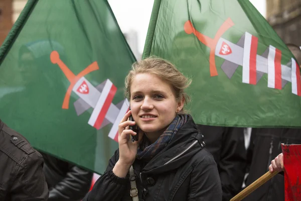 Geïdentificeerde deelnemers iv optocht Katyn — Stockfoto