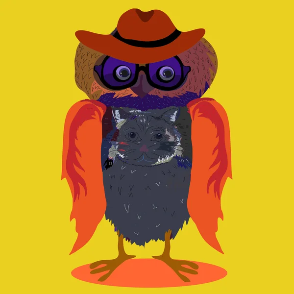 Owl, vector illustration — Stock Vector