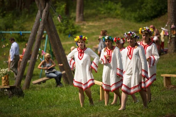 Unidentified girl during Ivan Kupala Day — Stock Photo, Image