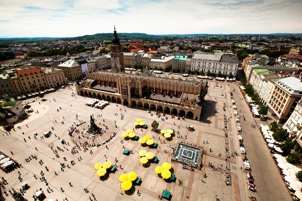 Blick auf den Hauptplatz in Krako ́ w, Polen — Stockfoto
