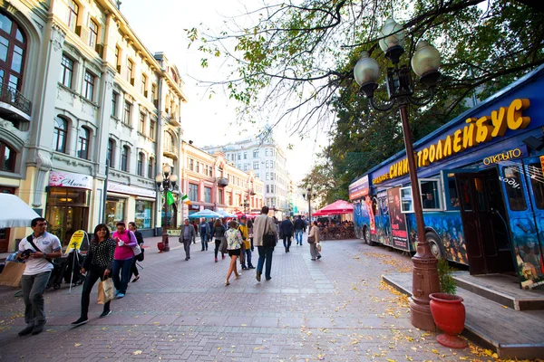 Berühmte Fußgängerzone Arbat Street nach Urlaub Dreamflash — Stockfoto