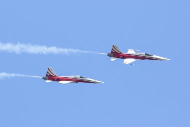 akrobasi gösterisi sırasında Uluslararası Havacılık Fuarı ILA berlin hava gösterisi-2014