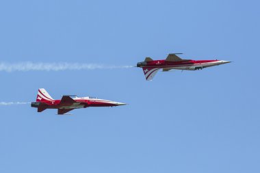 akrobasi gösterisi sırasında Uluslararası Havacılık Fuarı ILA berlin hava gösterisi-2014