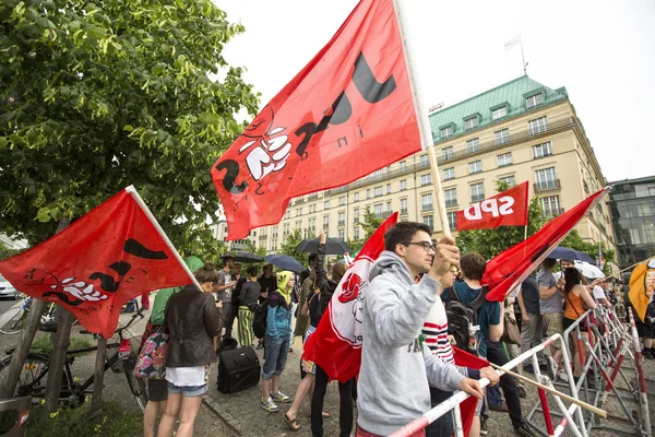 Мітинг проти afd — стокове фото