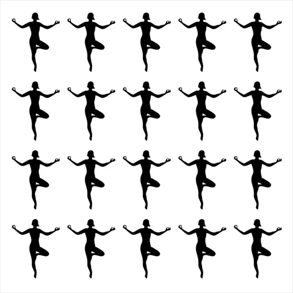 Yoga silhouet van de vrouw op een witte achtergrond — Stockvector