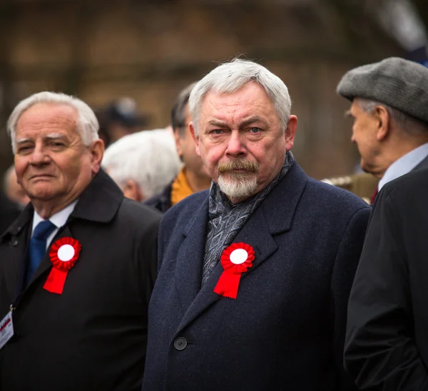 Prof. jacek majchrowski (vpravo) je starosta Královského hlavního města Krakov — Stock fotografie