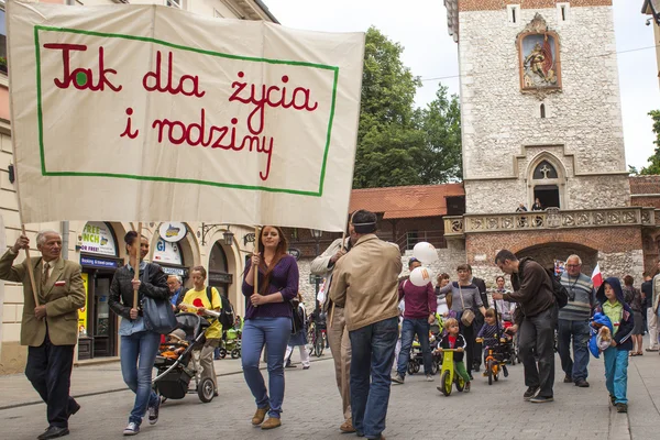 Rally against abortion in defense of life and family — Stock Photo, Image