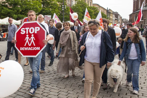 Wiecu przeciwko aborcji w obrony życia i rodziny — Zdjęcie stockowe