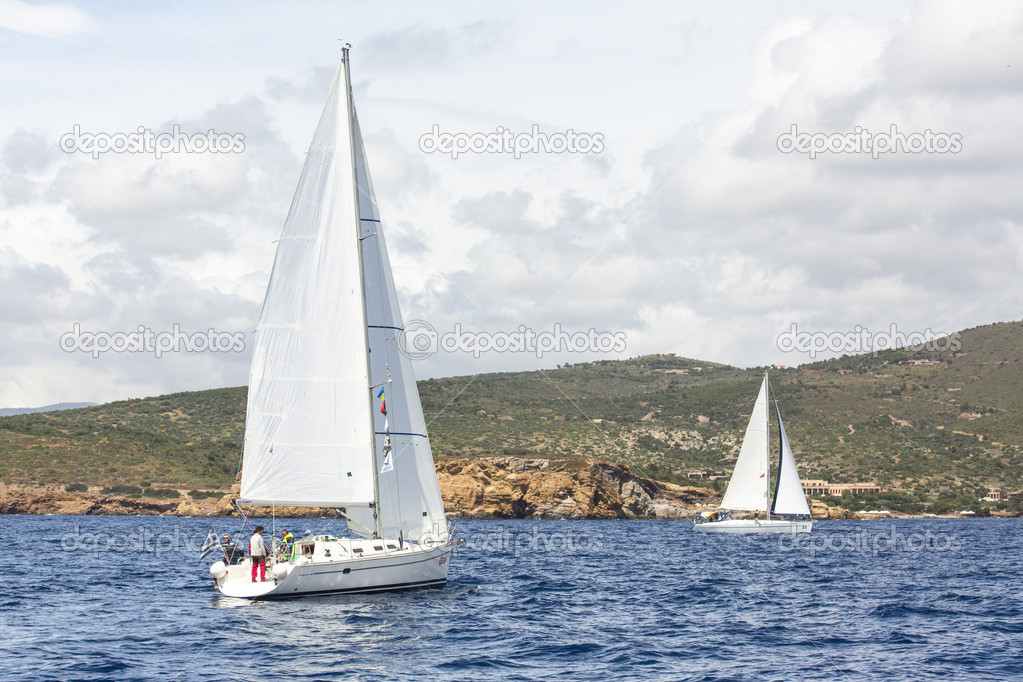 Sailboats in sailing regatta 