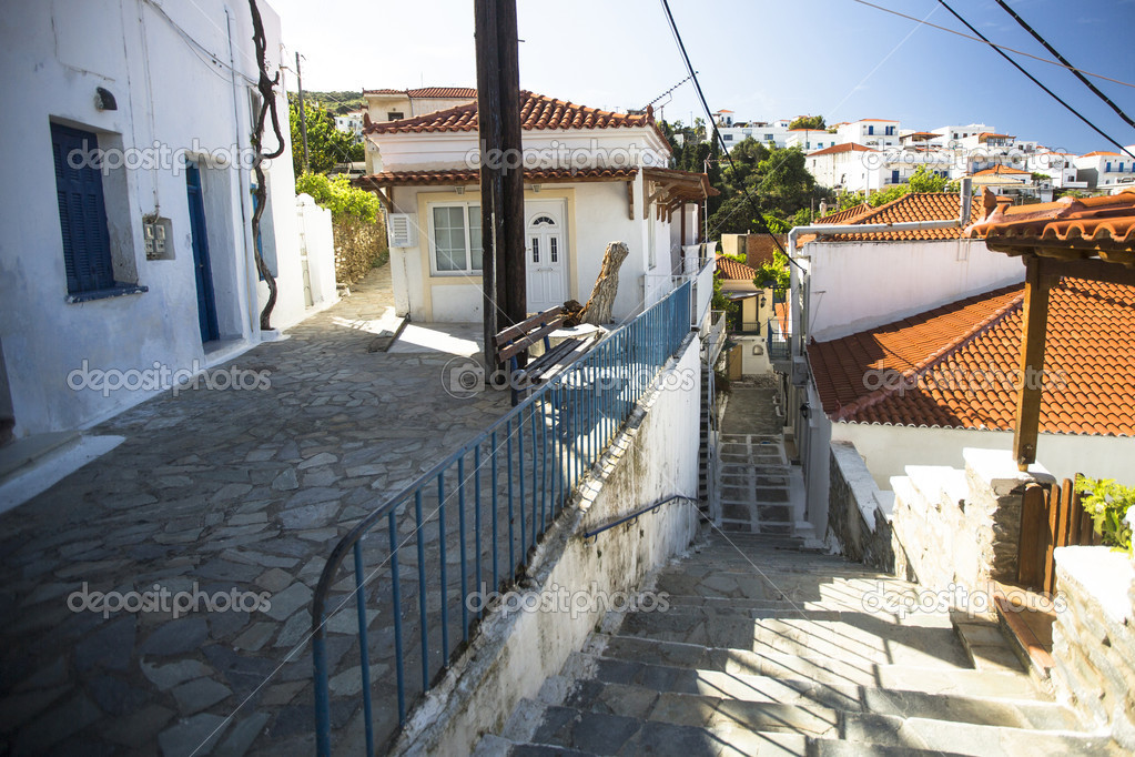 Street of Andros,Greek  island
