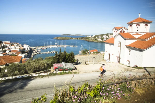 Marina of Andros, Greek island — Stock Image Marina of Andros, Greek island Royalty Free Stock Images