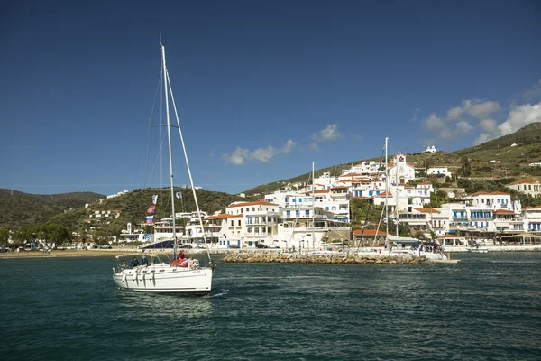 Andros, Yunan Adası Marina Stok Fotoğraf