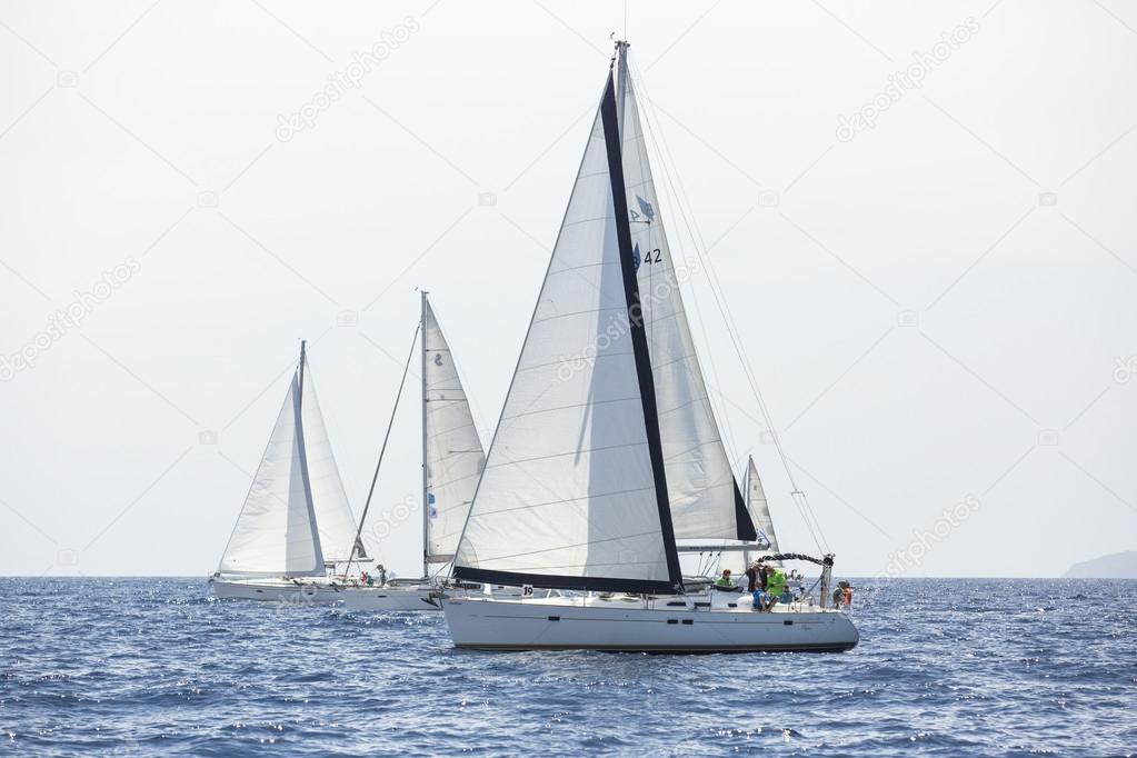 Sailboats  in sailing regatta 