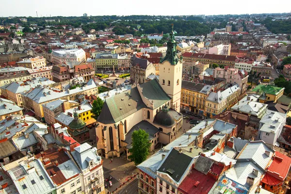 Вид из Львовской ратуши — стоковое фото
