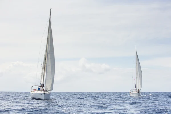 Jachty żaglowe w regaty żeglarskie — Zdjęcie stockowe