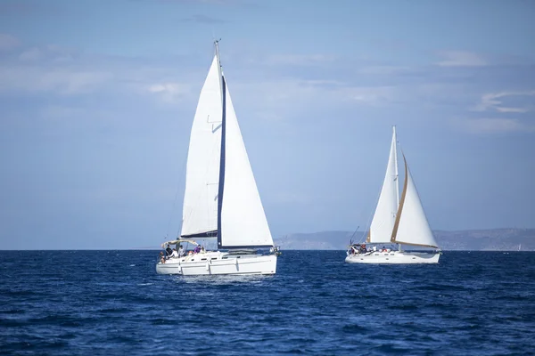 Sailboats in sailing regatta "11th Ellada 2014 — Stock Photo, Image