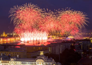 Firework at festival Scarlet Sails in Russia clipart