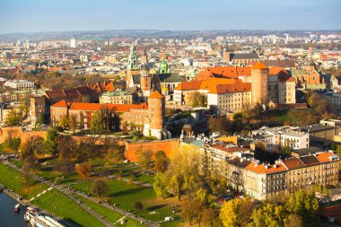 wawel royal castle havadan görünümü