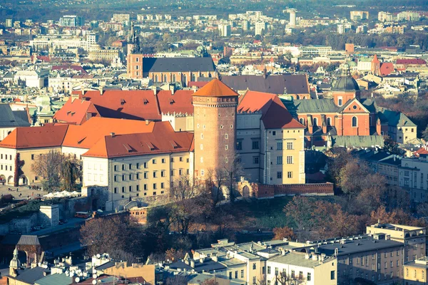 Królewskiego Wawelu z parku — Zdjęcie stockowe