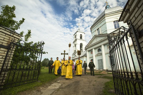 Teilnehmer orthodoxe Liturgie — Stockfoto