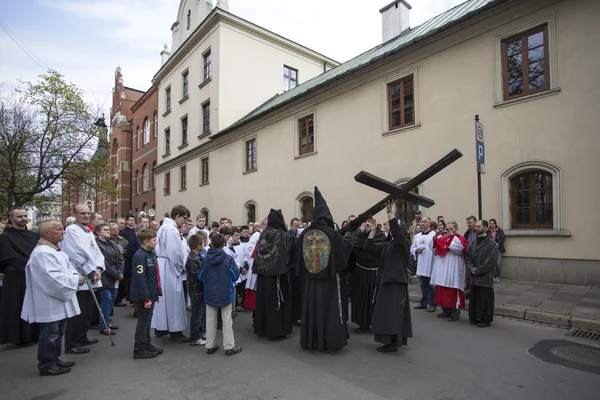 Křížová cesta na velký pátek v Krakově. — Stock fotografie