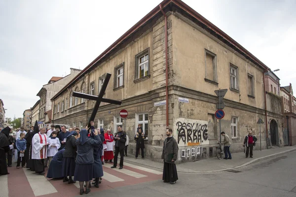 Křížová cesta na velký pátek v Krakově. — Stock fotografie