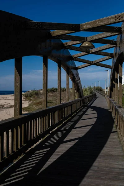 Sul Vecchio Ponte Lombardo Legno Labruge Vila Conde Porto Portogallo — Foto Stock