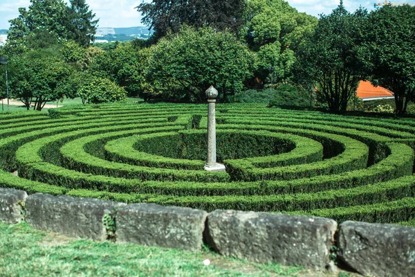 View Maze Hedges Public Park Sao Roque Porto Portugal Stock Picture