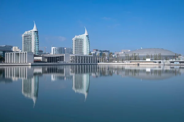 Widok Nabrzeże Marina Parque Das Nations Lizbonie Portugalia — Zdjęcie stockowe