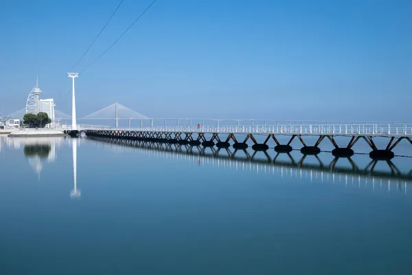 Вид Набережную Мост Васко Гама Лиссабоне Португалия — стоковое фото