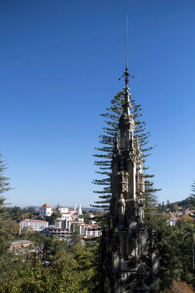 Quinta Regaleira Daki Kule Sintra Portekiz - Stok İmaj