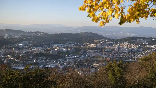 Panorama Staden Braga Stänga Från Kullen Bom Jesus Monte Kyrka — Stockfoto