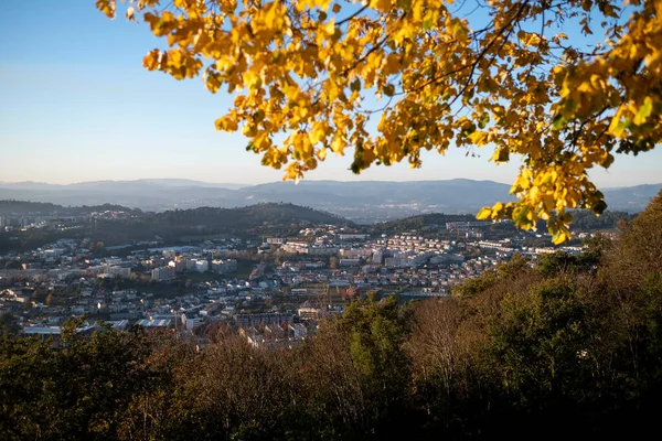 Top Uitzicht Stad Braga Vanaf Heuvel Van Bom Jesus Monte — Stockfoto