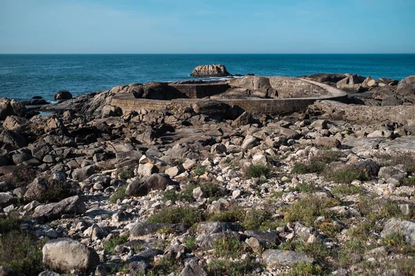 Ancient Ruins Ocean Coast Galicia Spain Stock Photo