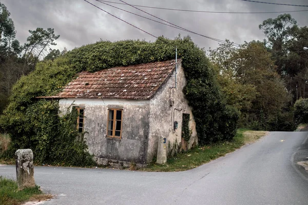 Abandoned House Country Road Markings Santiago Way Stock Photo