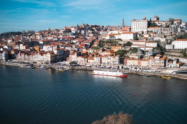 Vue Sur Fleuve Douro Ribeiro Depuis Vila Nova Gaia Porto — Photo