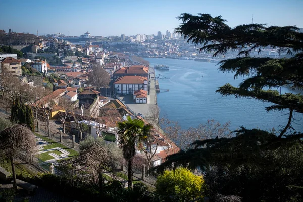 View Douro River Crystal Palace Gardens Porto Portugal — Zdjęcie stockowe