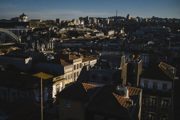 Top View Porto Old Town Vila Nova Gaia Banks Portugal — Fotografia de Stock