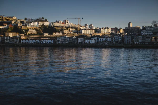 View Douro River Vila Nova Gaia Banks Center Porto Portugal — Stockfoto