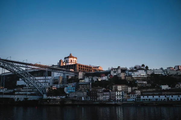 Top View Dom Luis Bridge Douro River Vila Nova Gaia — Stock fotografie
