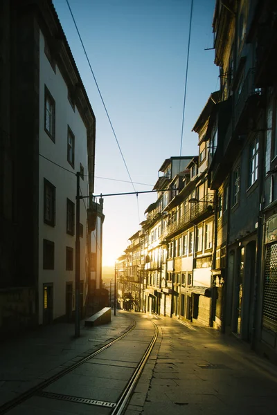 Vista Las Calles Desiertas Mañana Ciudad Vieja Porto Portugal — Foto de Stock