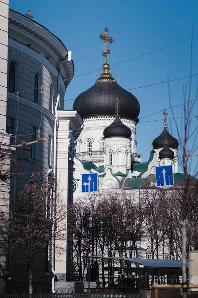 Widok Katedrę Zwiastowania Woroneżu Rosja Jest Jednym Najwyższych Kościołów Prawosławnych — Zdjęcie stockowe