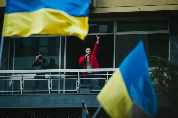 Porto Portugal Feb 2022 Demonstration Mot Den Ryska Invasionen Ukraina — Stockfoto