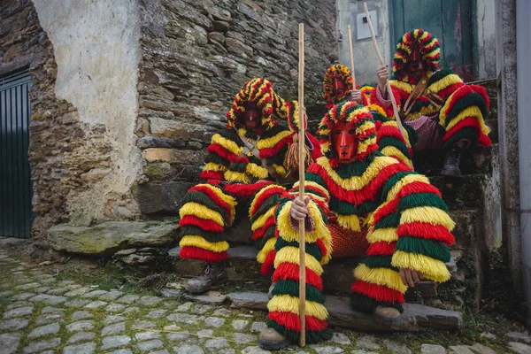 Podence ポルトガル 2022年3月1日 ポドンスの村で開催された古代のカーニバル中 ポルトガル北部で最も重要な伝統行事の一つで ユネスコの無形文化遺産に登録されています — ストック写真