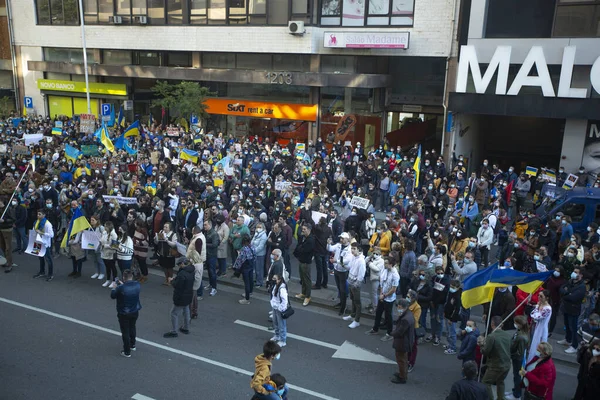 Porto Portugal Febrero 2022 Durante Una Manifestación Contra Invasión Rusa — Foto de Stock